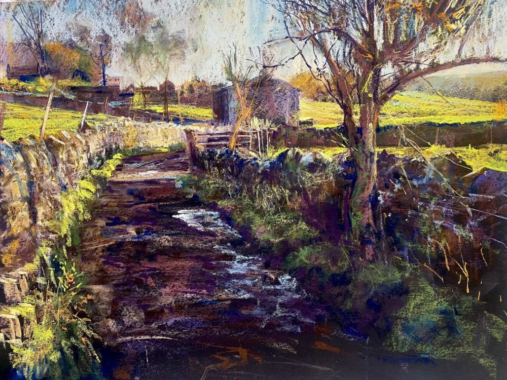 Soft pastel painting of the Yorkshire landscape.