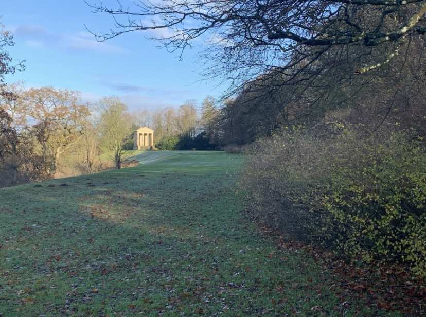 The scene at the Ionic Temple, Rievaulx Terrace, Yorkshire
