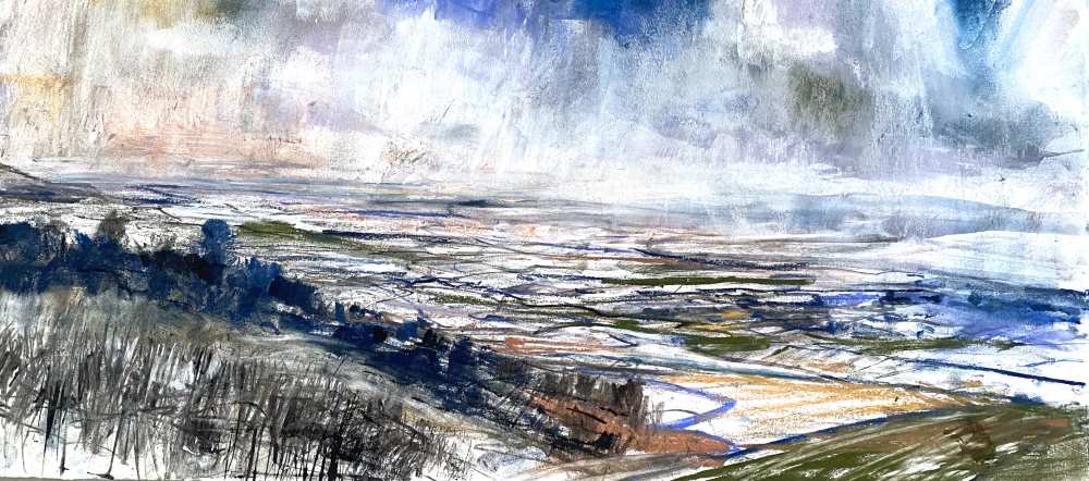 Soft pastel painting of the Yorkshire landscape.