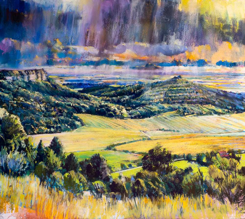 Soft pastel painting of the Yorkshire landscape.