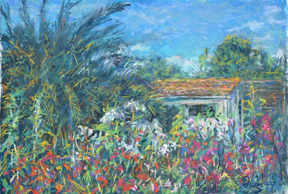 La Rochelle pastel painting by Peter Wood.