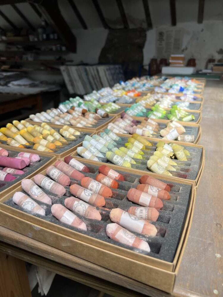 Full range of sample pastels.